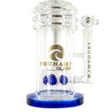 Bong Button Double Honeycomb Perc 16" (Tsunami Glass)