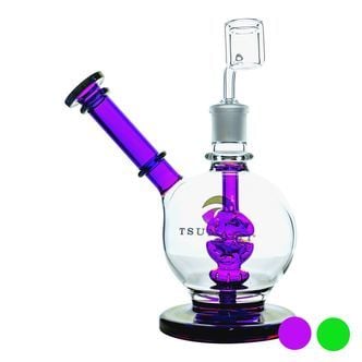 Dab Rig Shower Head Side Neck Dome 8" (Tsunami Glass)