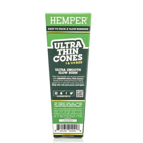 Ultra Thin White 1 1/4 Cones (Hemper) 6pk