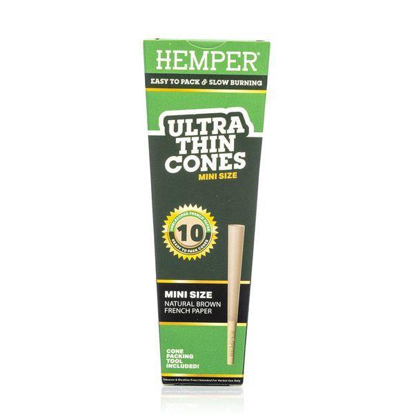 Ultra Thin Brown Mini Cones (Hemper) 10pk