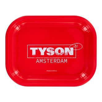 Vassoio per rollare metallico “Tyson Amsterdam” rosso (TYSON 2.0)