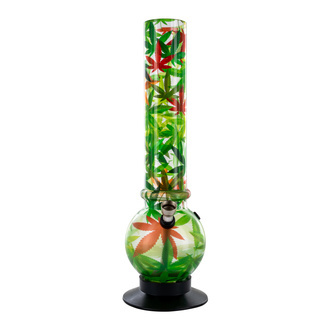 Bong in acrilico con foglie