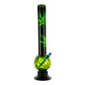Bong in acrilico nero con foglie