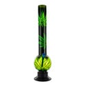 Bong in acrilico nero con foglie