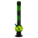 Bong in acrilico nero con foglie