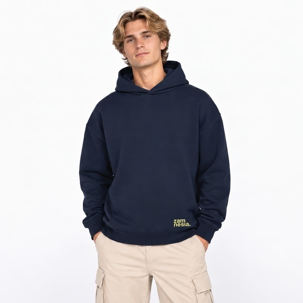 Hoodie navy - yellow logo Zamnesia