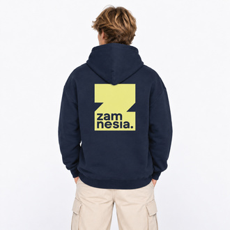 Hoodie navy - yellow logo Zamnesia