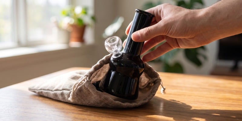 Mini Bong Trasparente In Vetro