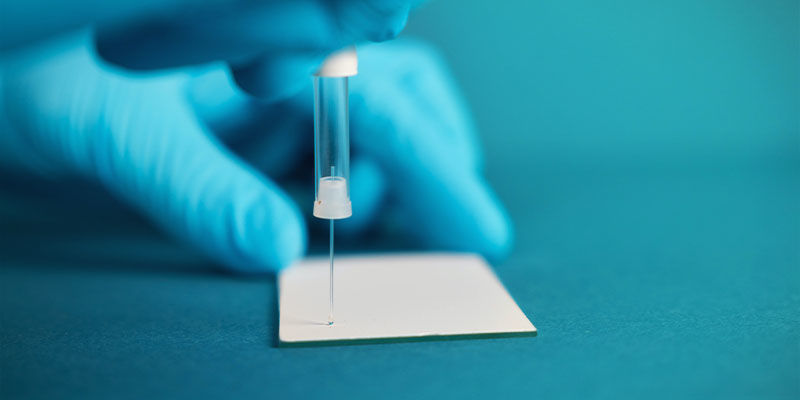 Test dei Cannabinoidi di Alpha-Cat: Fai cadere la miscela liquida con il campione d'erba in una piastra di prova
