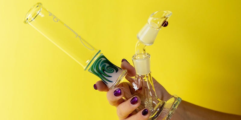 Bong per Dabbing in Vetro Malachite EHLE