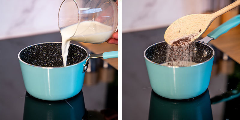 Scalda 240ml Di Latte (Per Porzione) In Una Pentola O Nel Microonde