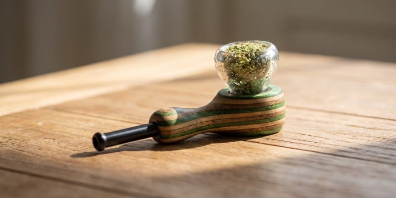 Pipa ibrida in vetro e legno Breeze