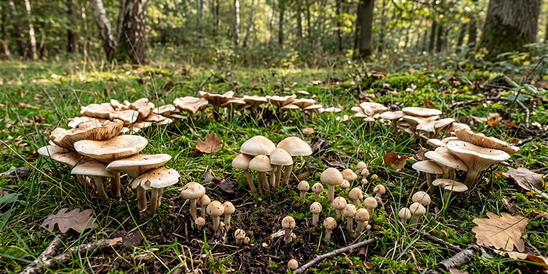 Come si formano in natura le chiazze di funghi allucinogeni
