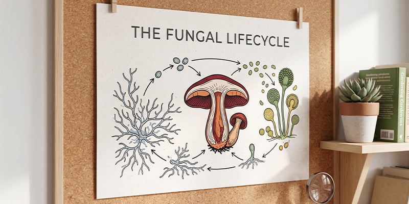 Il ciclo vitale dei funghi allucinogeni all'aperto