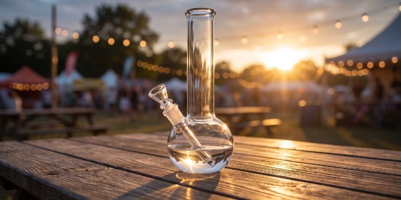 Glass Bong Straight with Round Base Glass Bong Straight with Round Base