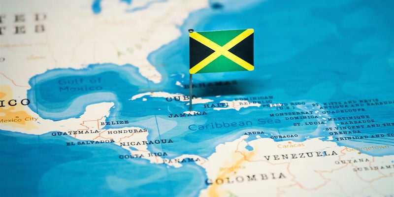 Jamaica Cannabis carta geografica