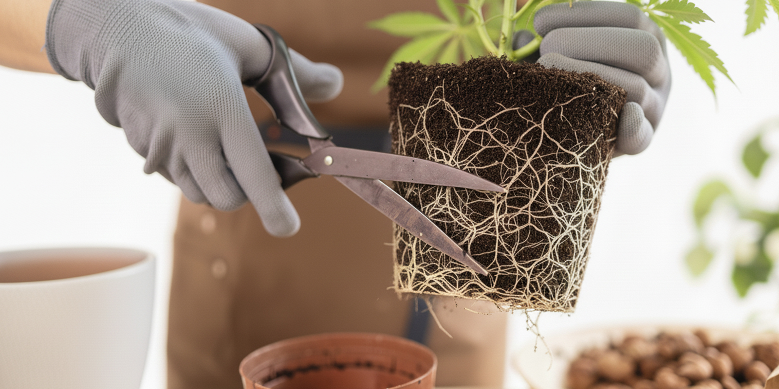 Opzione 2: potatura delle radici in terra